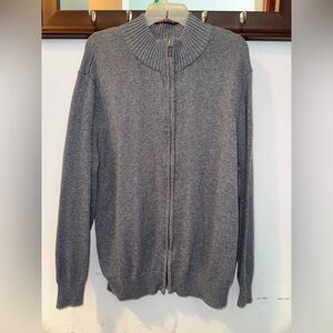 Dockers Men's Gray Full Zip Sweater Size XL